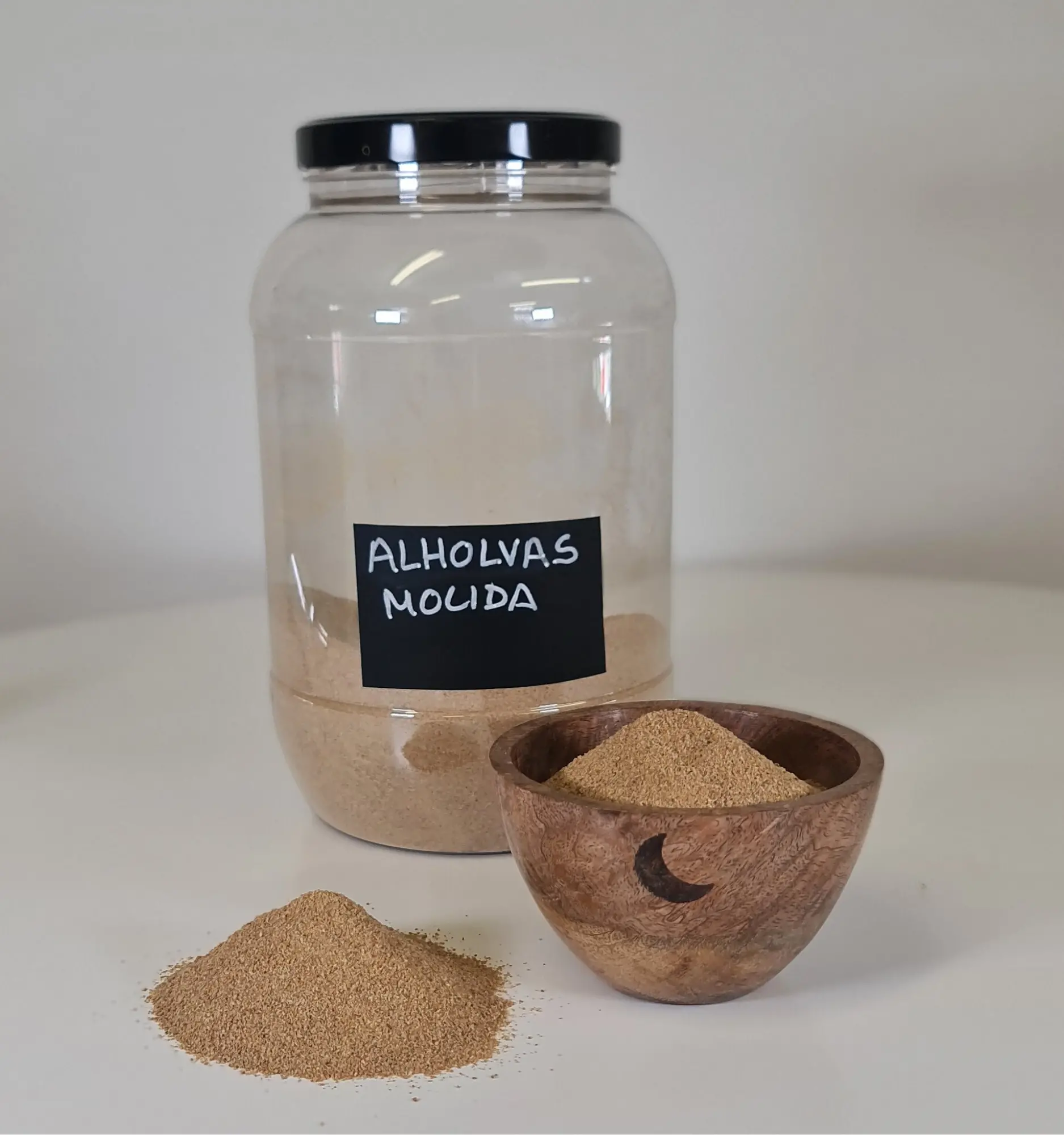 Alholvas molida bote y cuenco