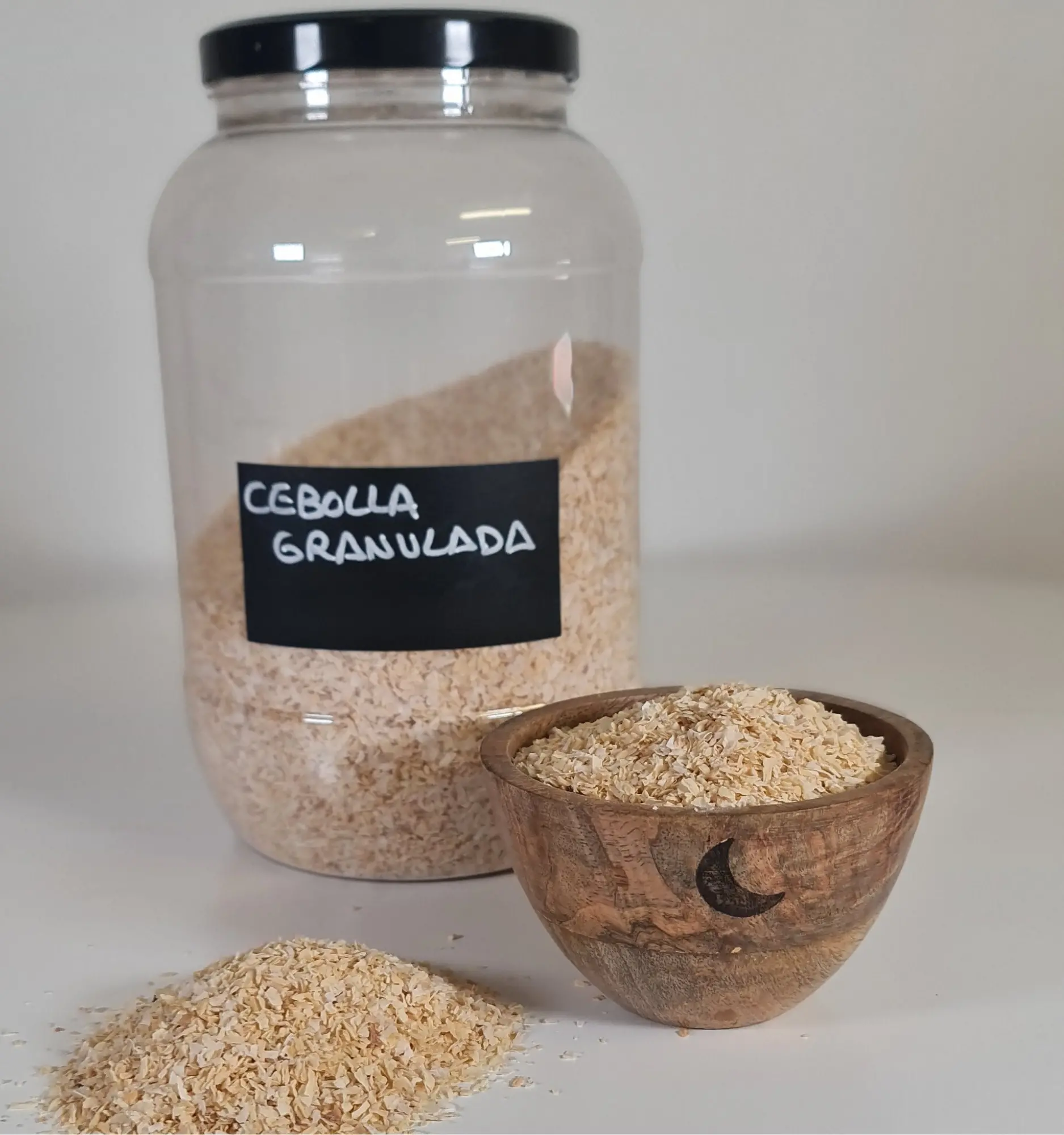 Cebolla granulada bote y cuenco