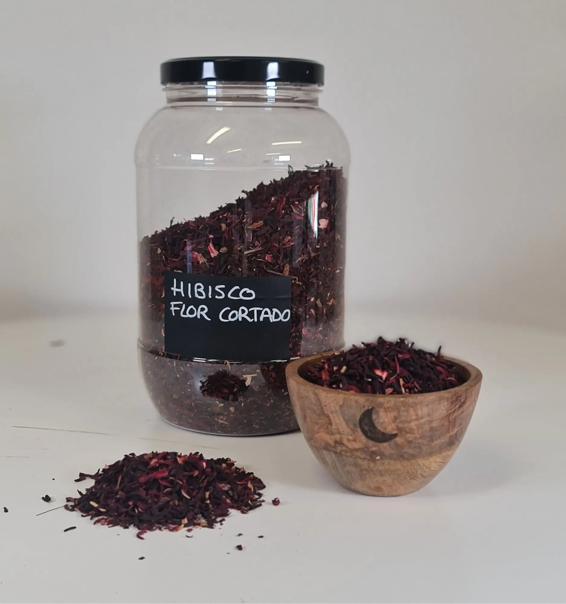 Híbisco flor cortado bote y cuenco