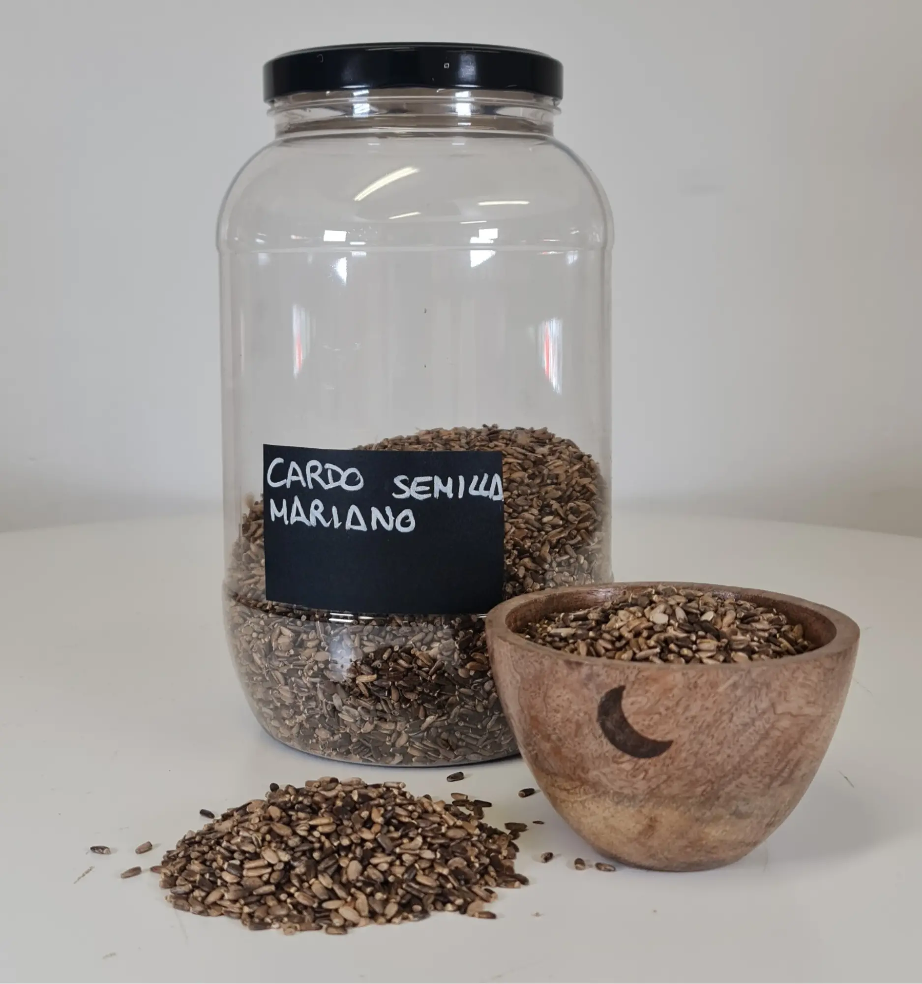 Cardo semilla mariano bote y cuenco