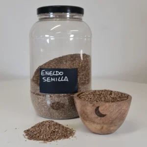 Eneldo semilla bote y cuenco