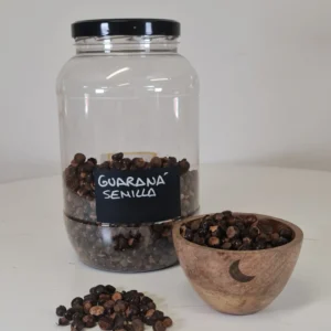 Guaranaá semillas bote y cuenco