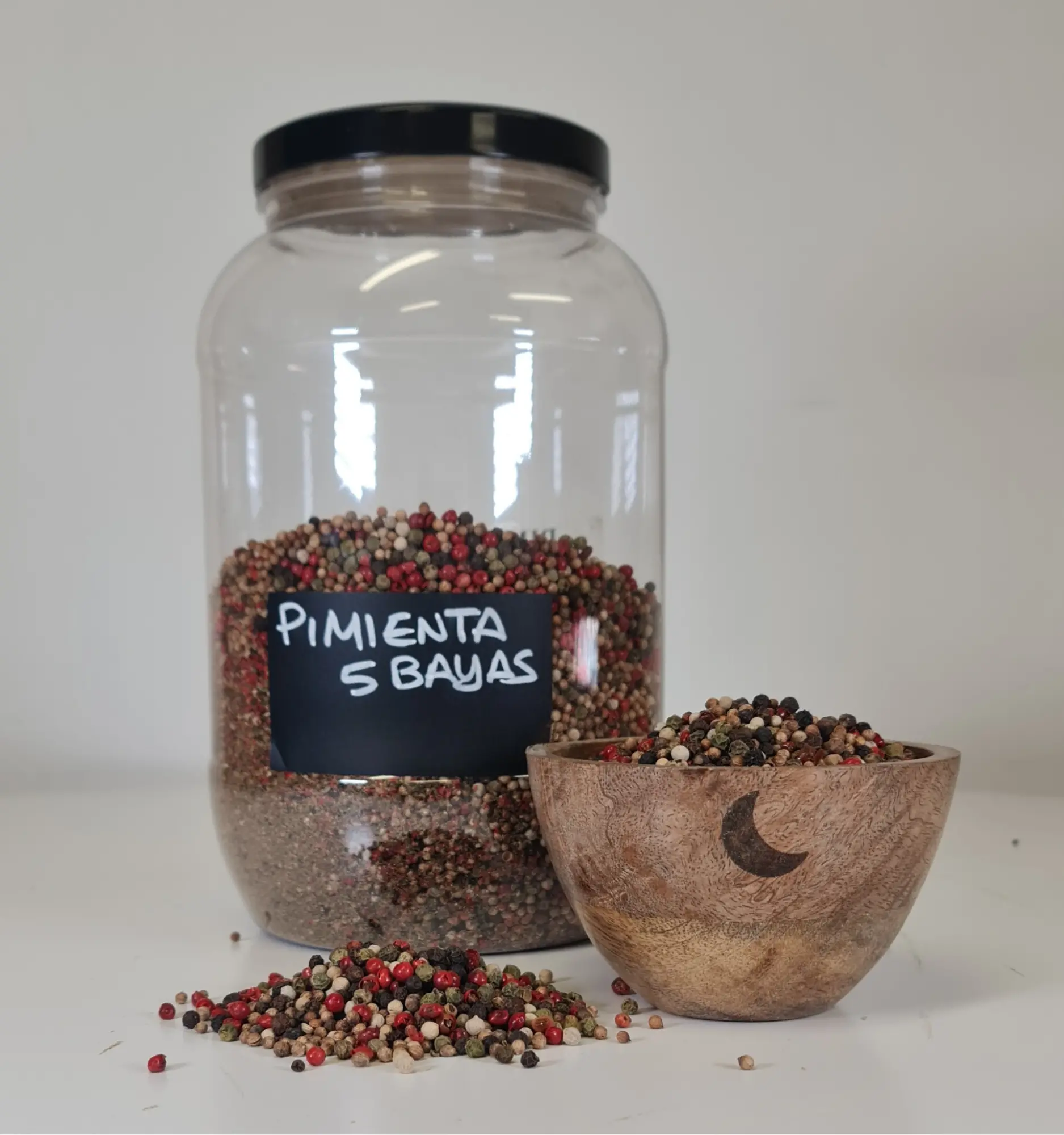 Pimienta 5 bayas bote y cuenco