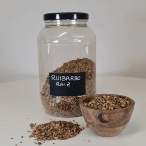 Rubiardo raíz bote y cuenco