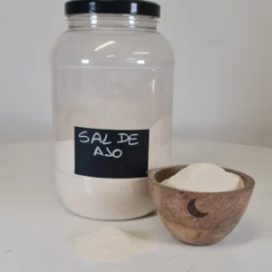 Sal de ajo bote y cuenco