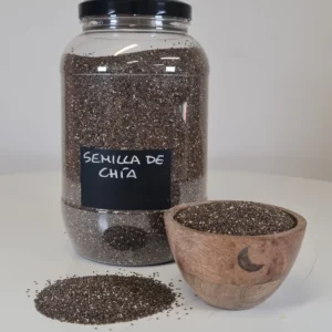 Semilla de chía bote y cuenco