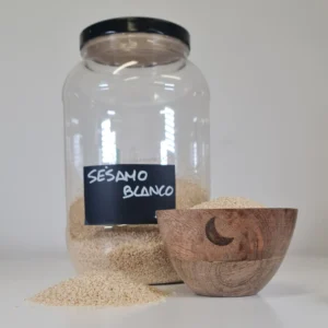 Sésamo blanco bote y cuenco