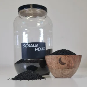 Sésamo negro bote y cuenco