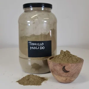 Tomillo molido bote y cuenco