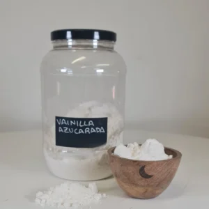 Vainilla azucarada bote y cuenco