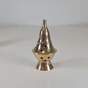 quemador de inciensos - metal dorado 3