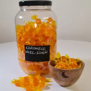 Caramelo miel- limón bote y cuenco