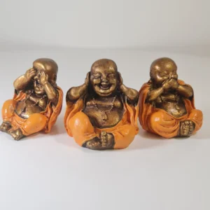 Conjunto 3 Budas Naranjas