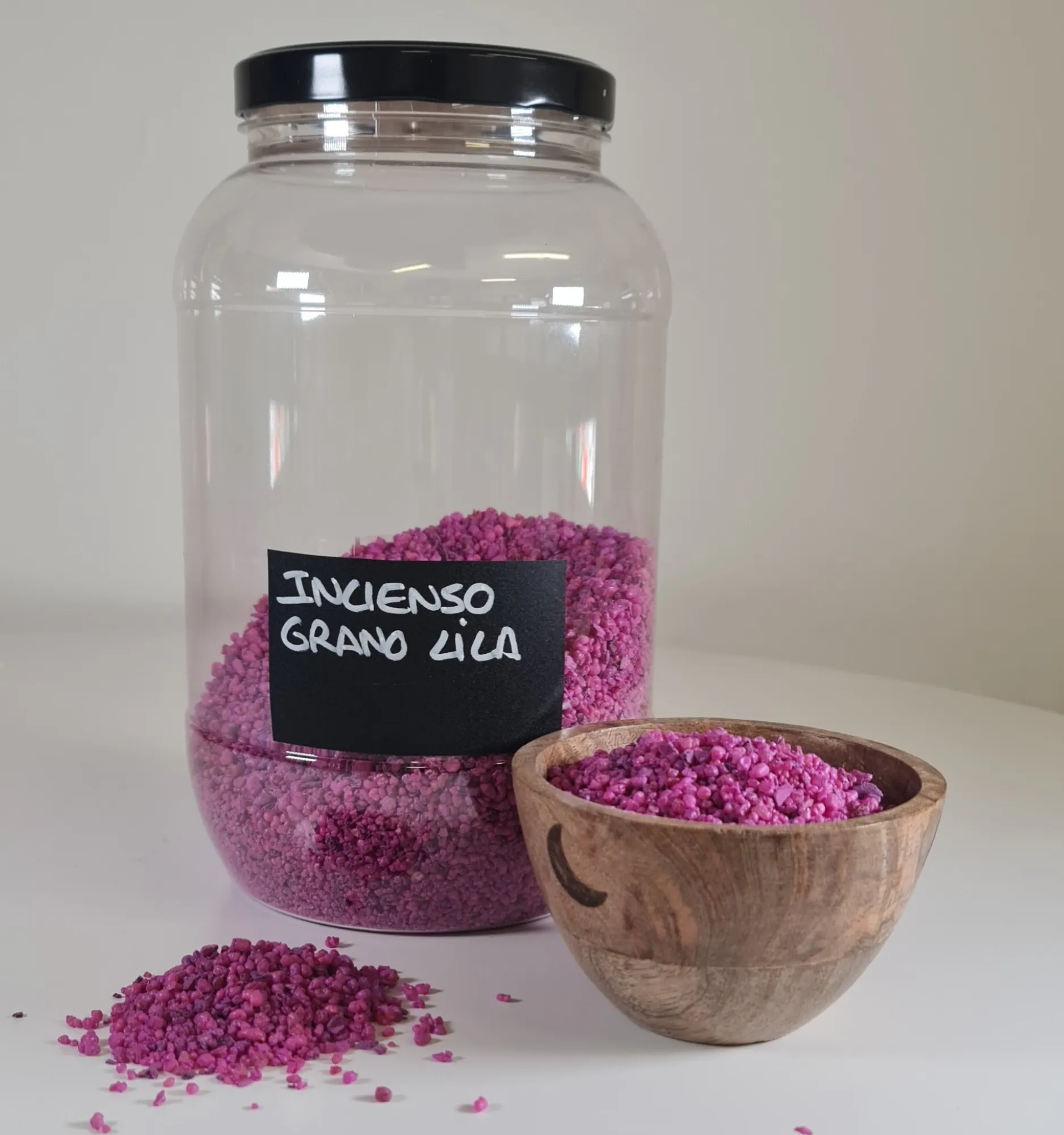 Incienso en grano lila bote y cuenco