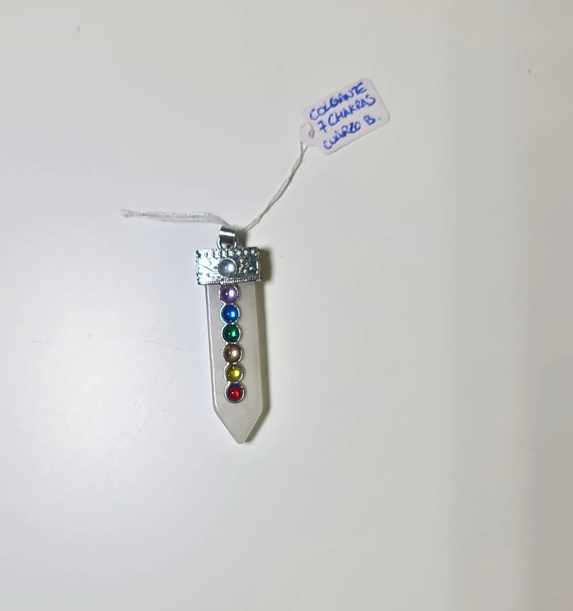 Colgante 7 chakras y cuarzo blanco
