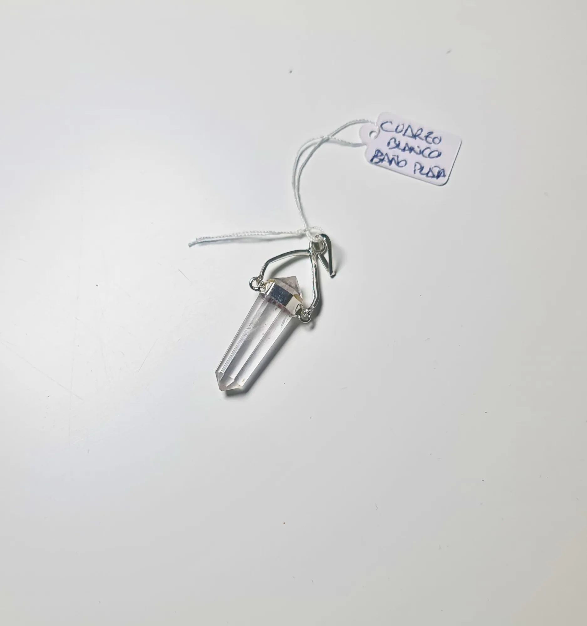 Colgante Cuarzo Blanco Baño Plata