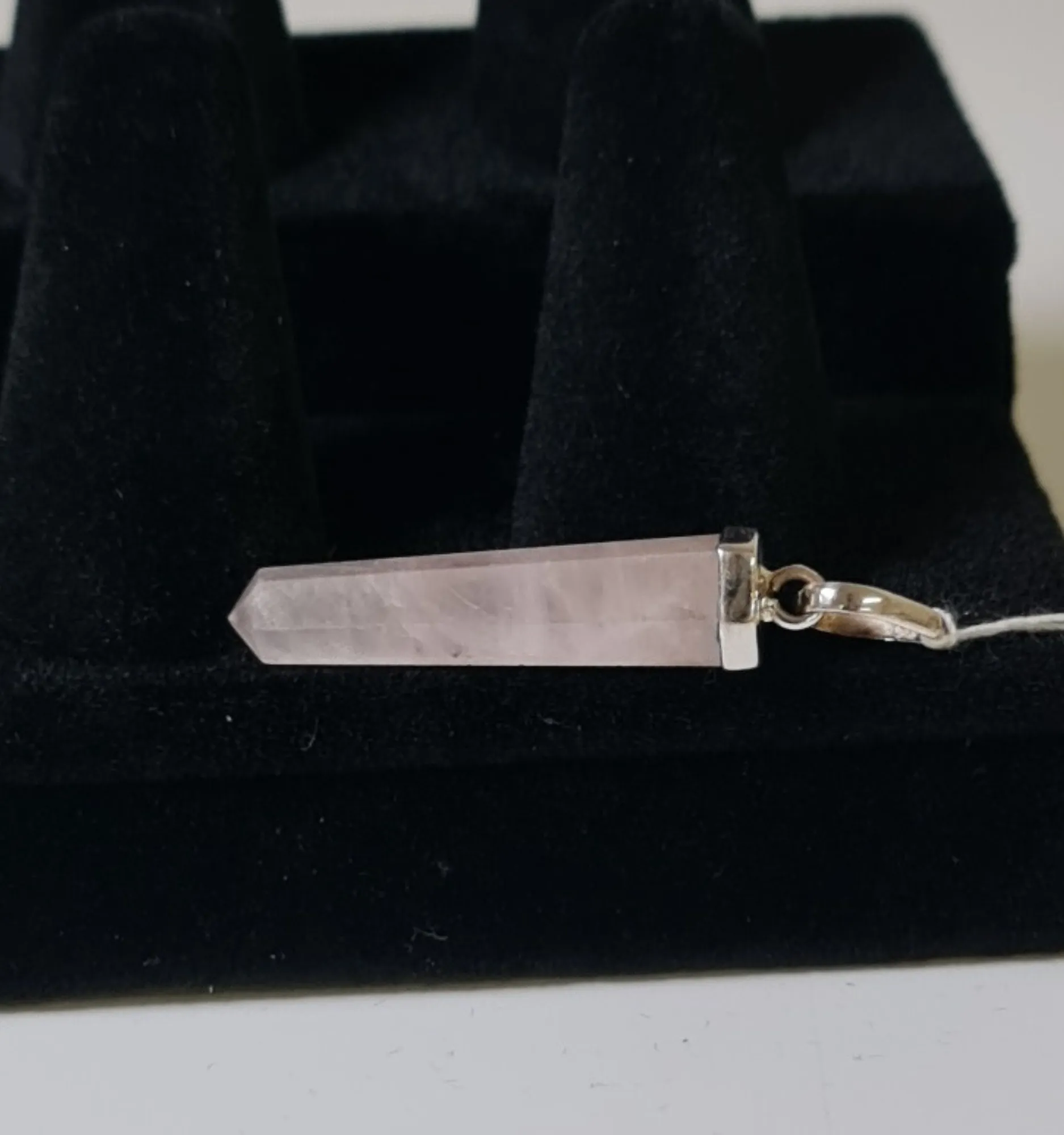 Colgante Cuarzo Rosa Plata