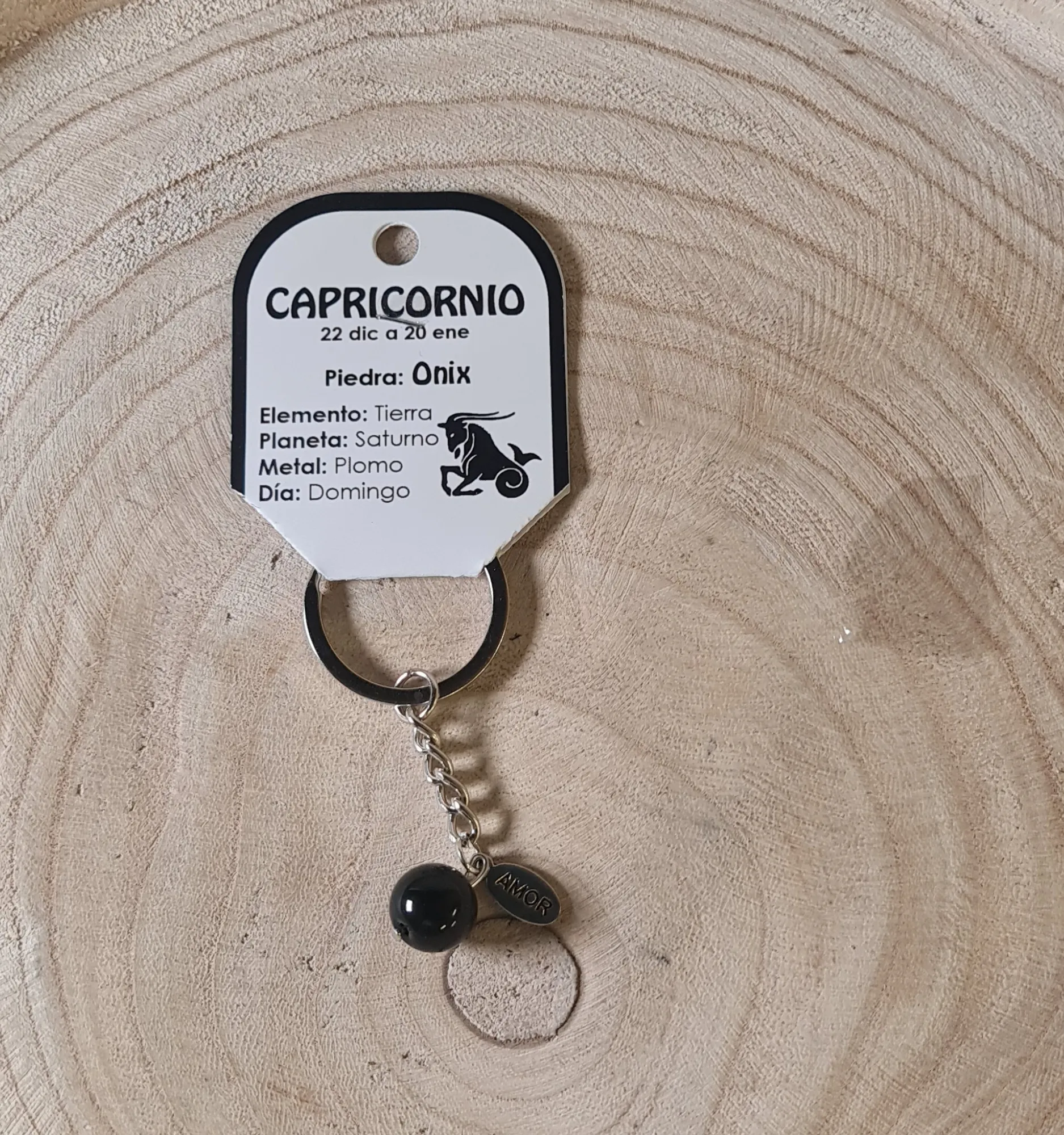 Llavero Capricornio ónix