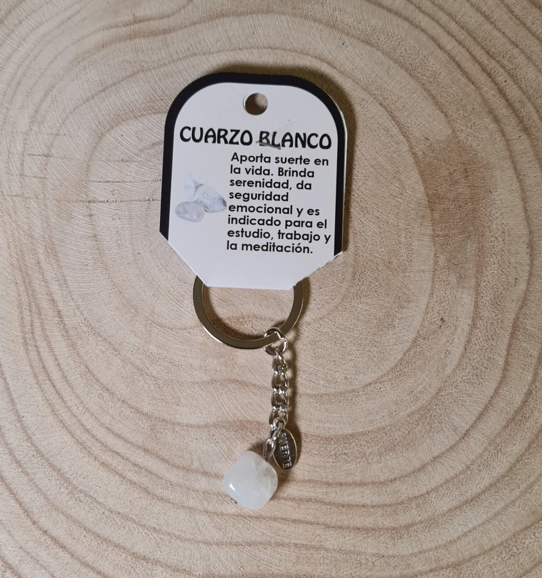 Llavero Cuarzo Blanco