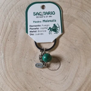 Llavero Sagitario malaquita