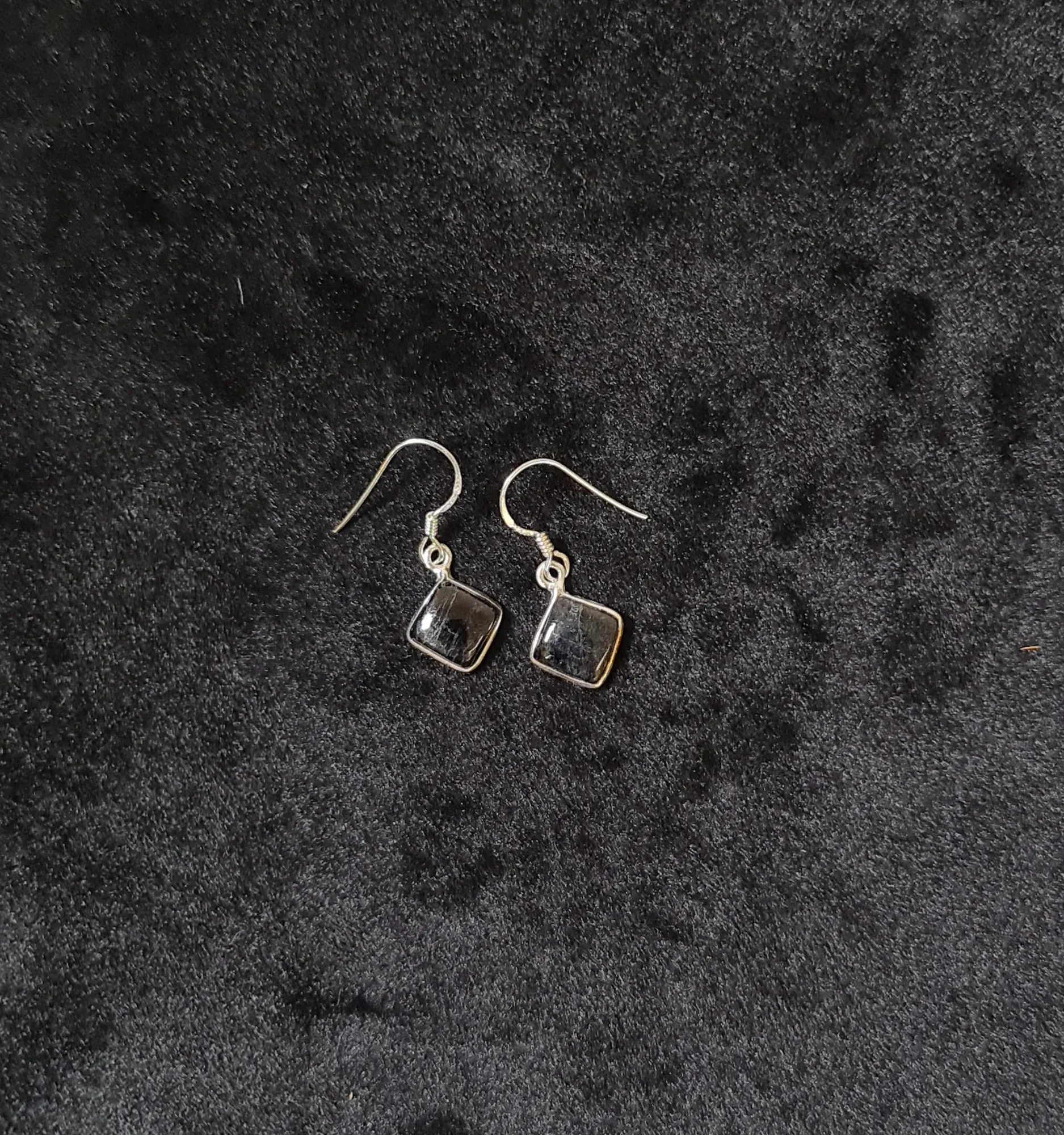 Pendientes Acero Obsidiana