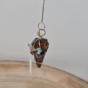 Péndulo 7 chakras y ojo de tigre