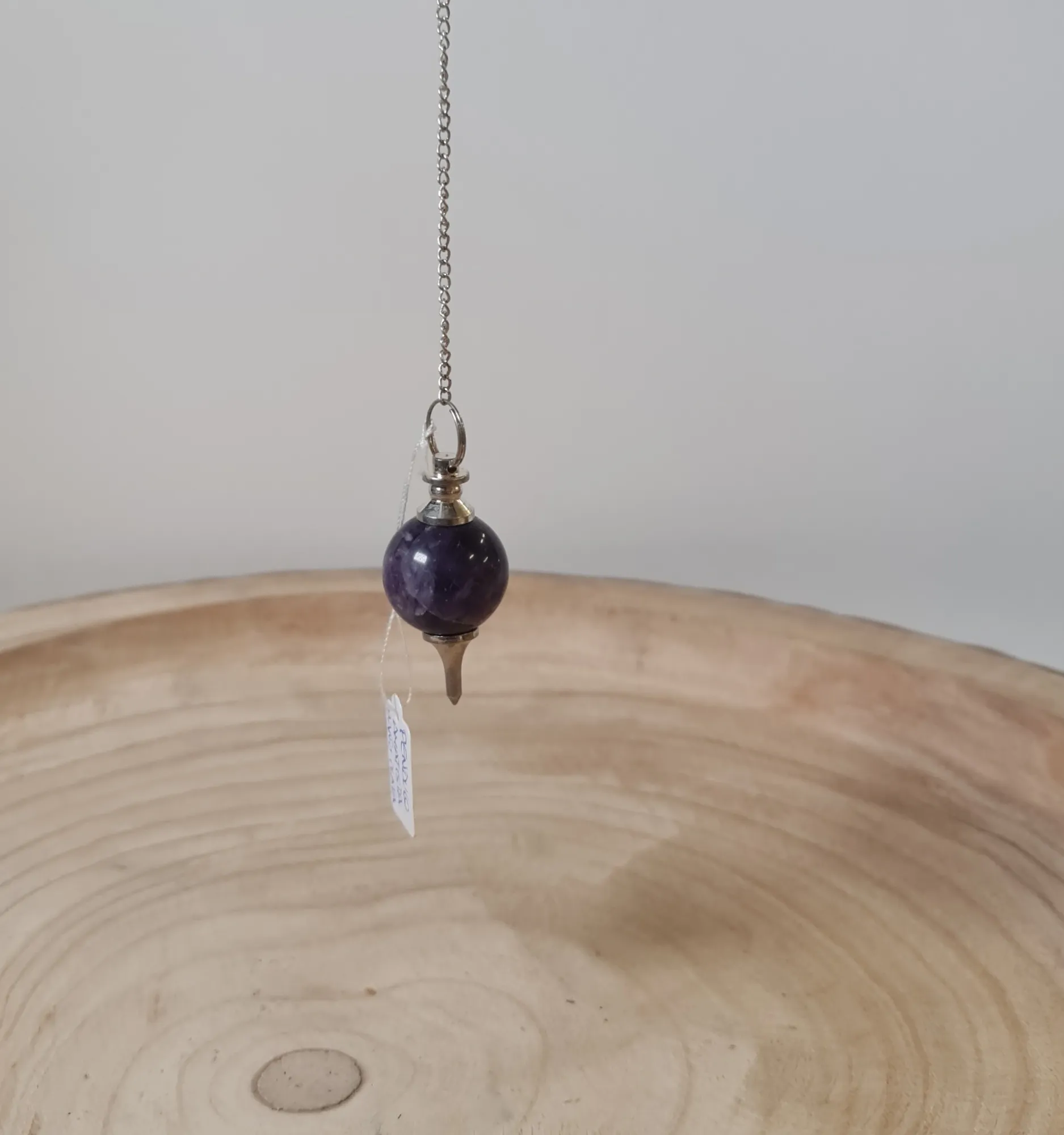Péndulo amatista bañada en plata