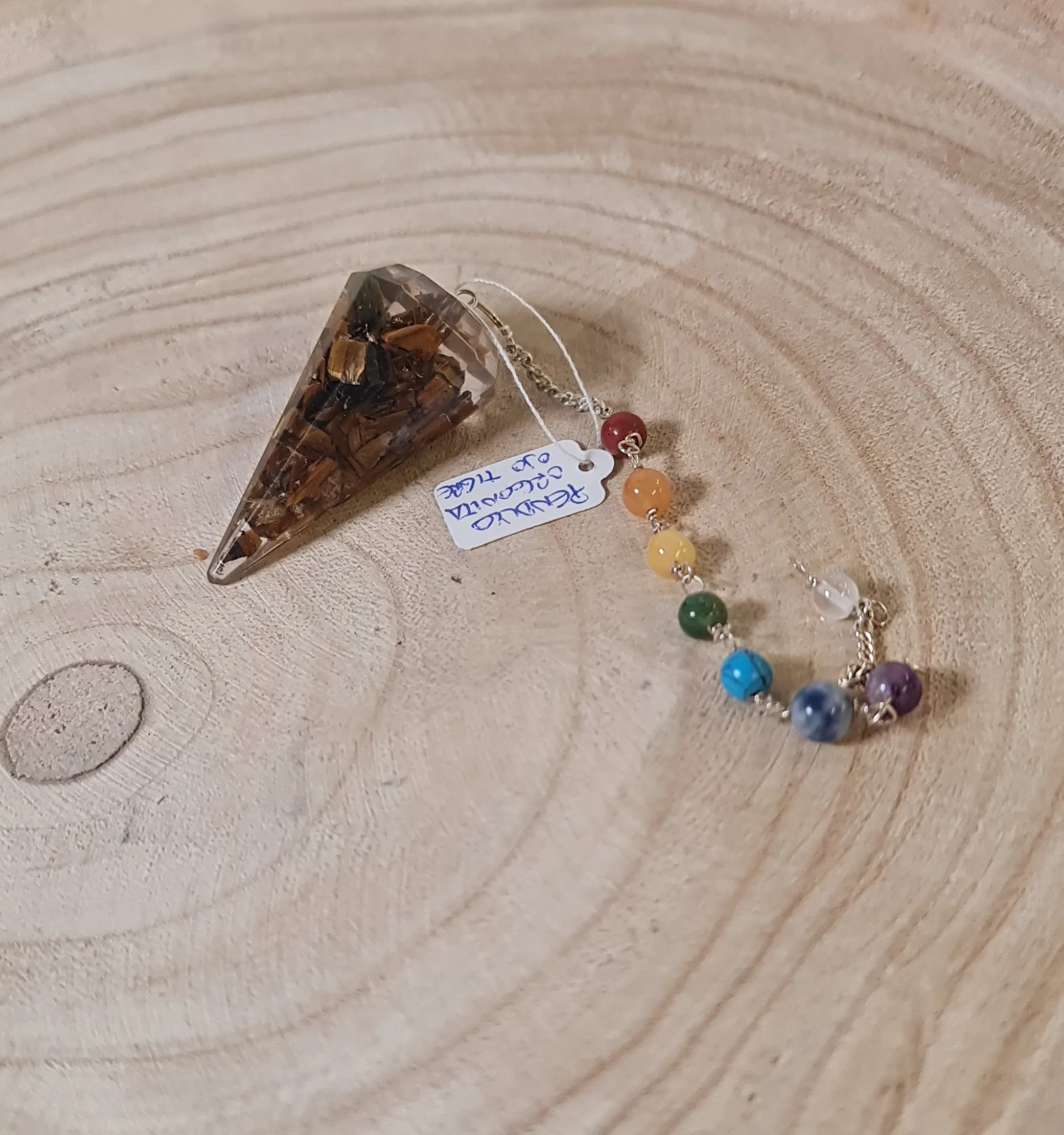 Péndulo orgonita ojo de tigre