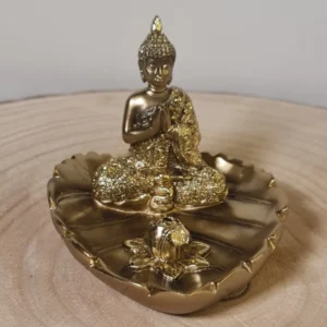 Porta Incienso Hoja Dorada Buda