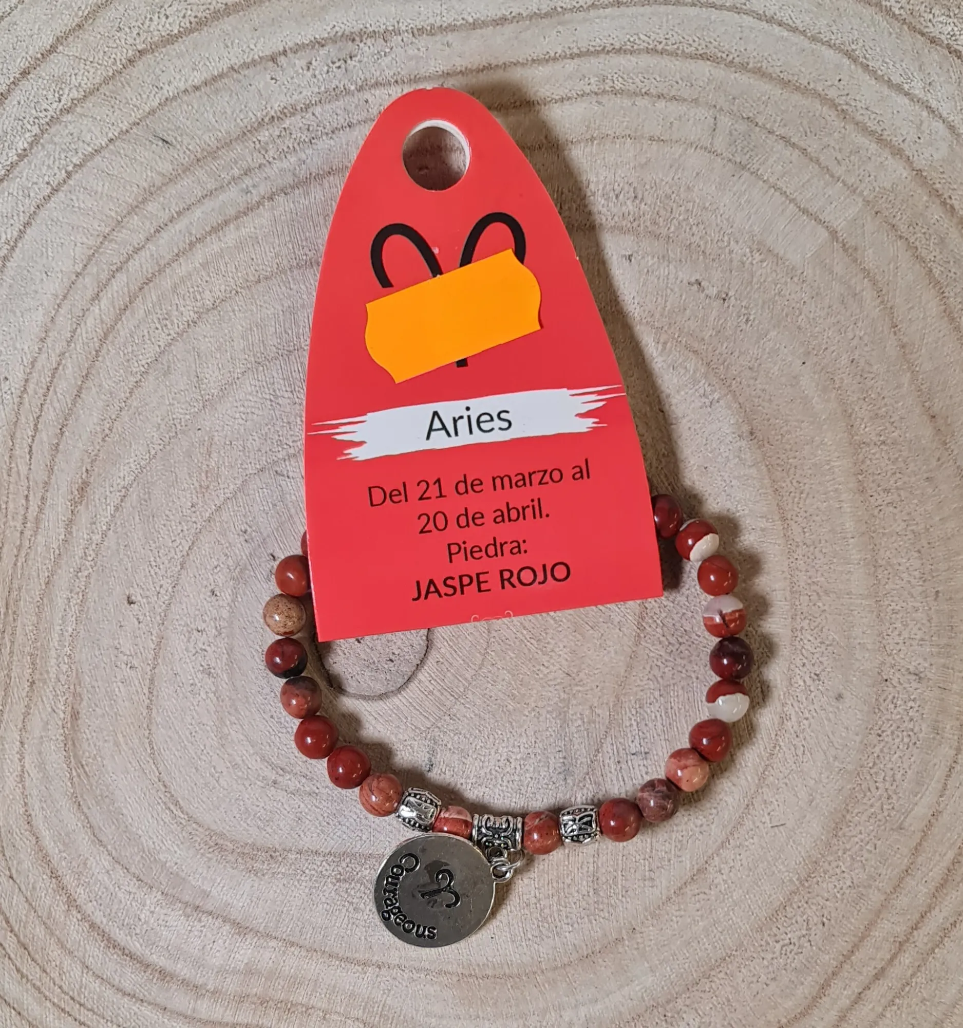 Pulsera Aries jaspe rojo