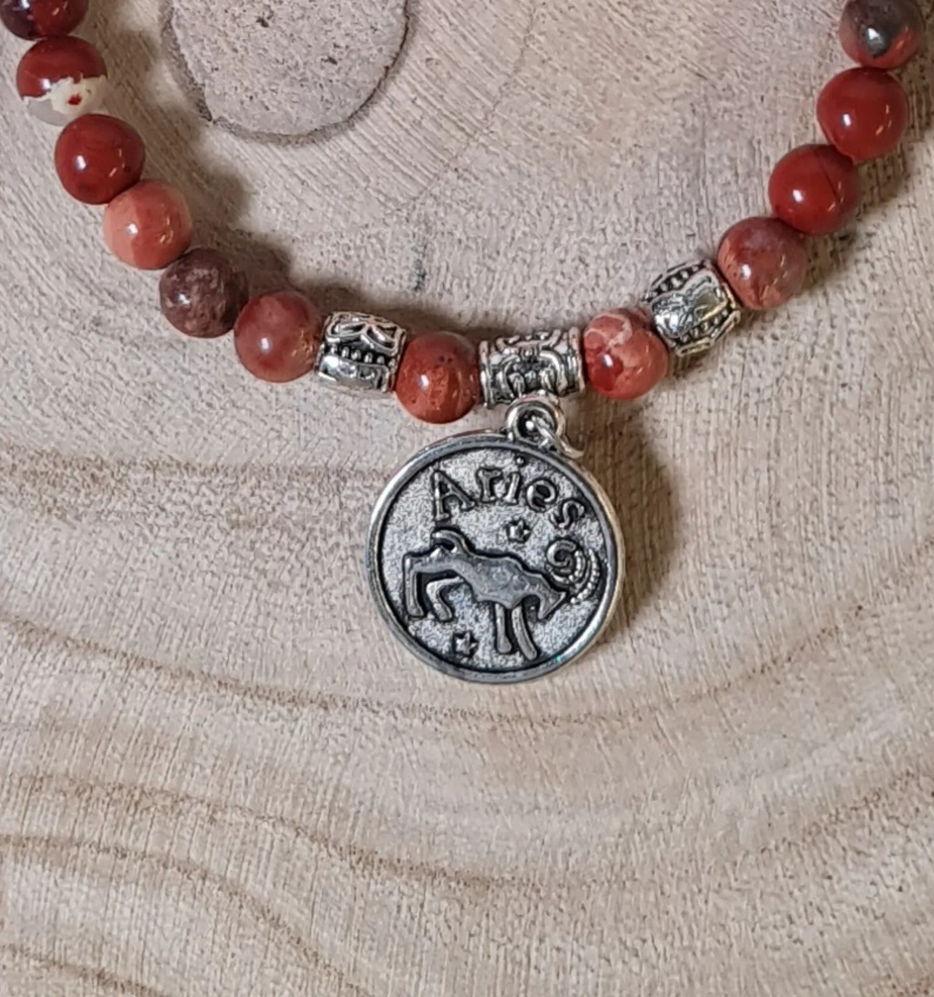 Pulsera Aries jaspe rojo