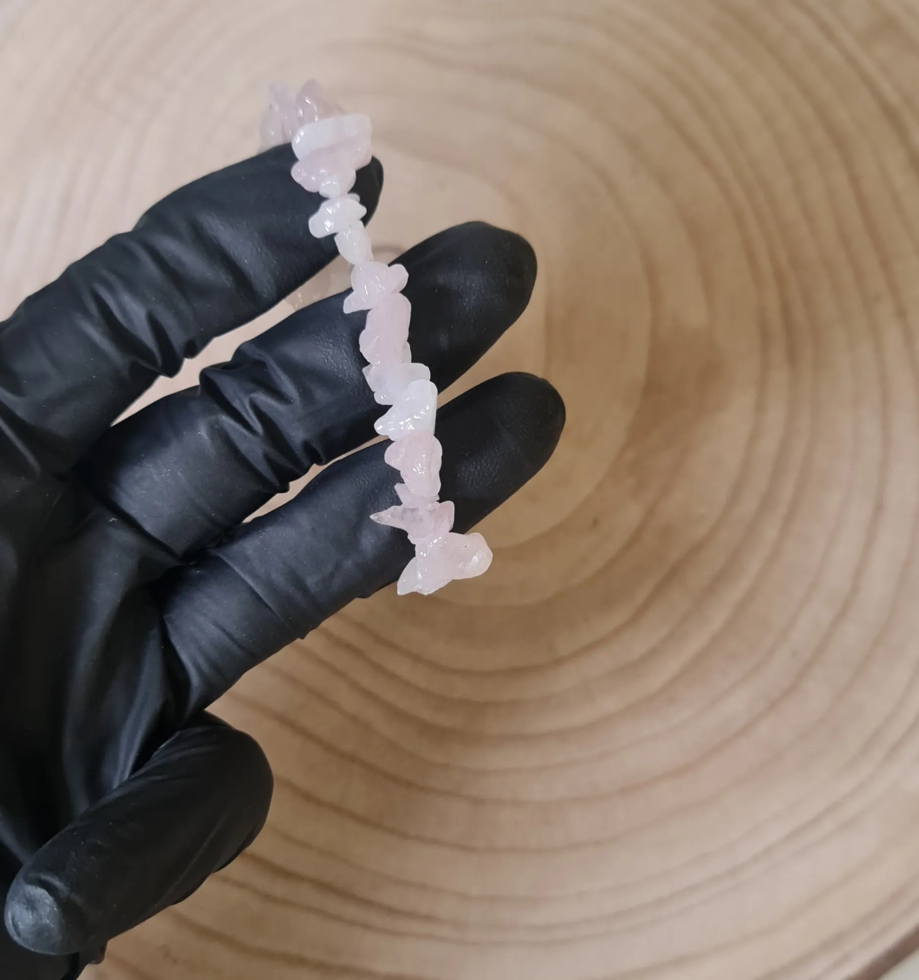 Pulsera Cuarzo Rosa Chips