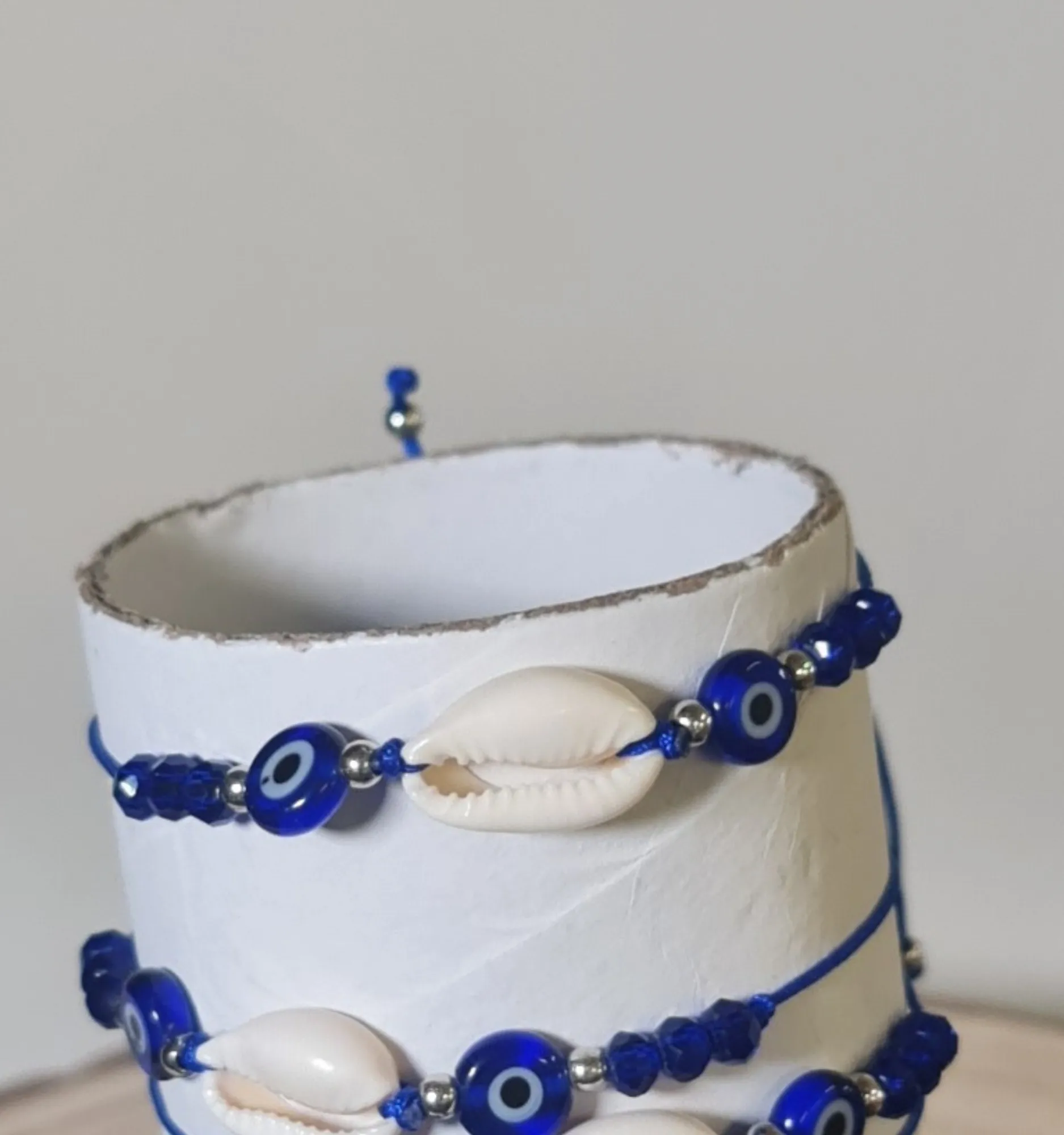 Pulsera Ojo Turco con Dijes de concha