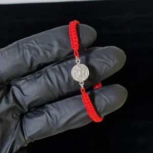 Pulsera Roja Medalla San Benito