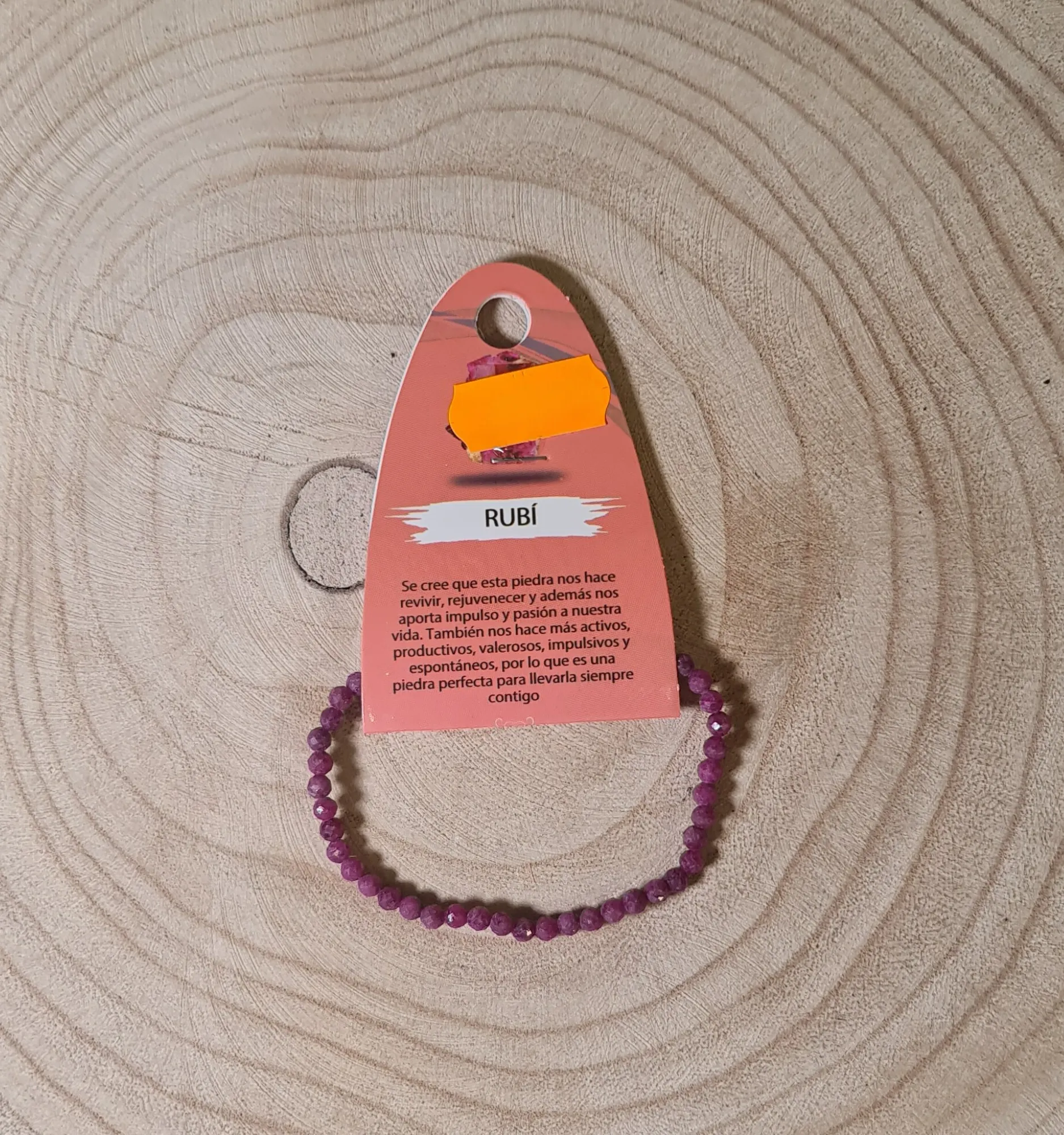 Pulsera Rubí Facetada (