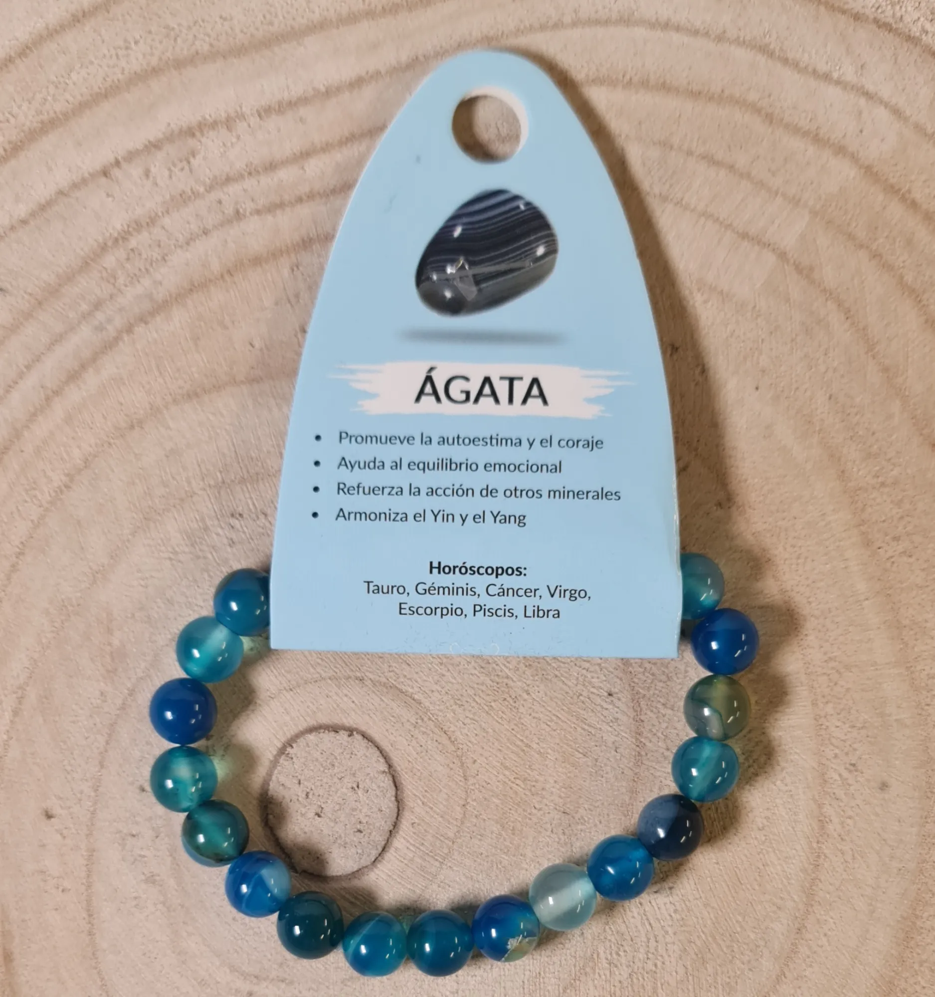 Pulsera ágata azul