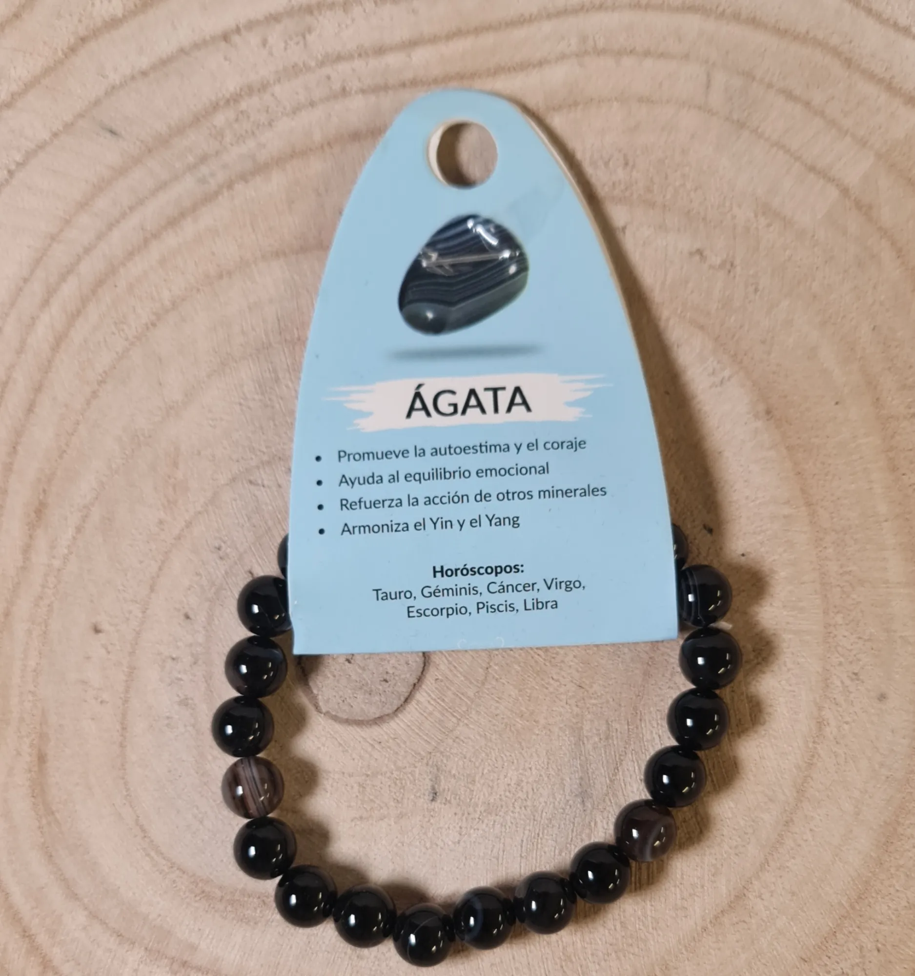 Pulsera ágata negra
