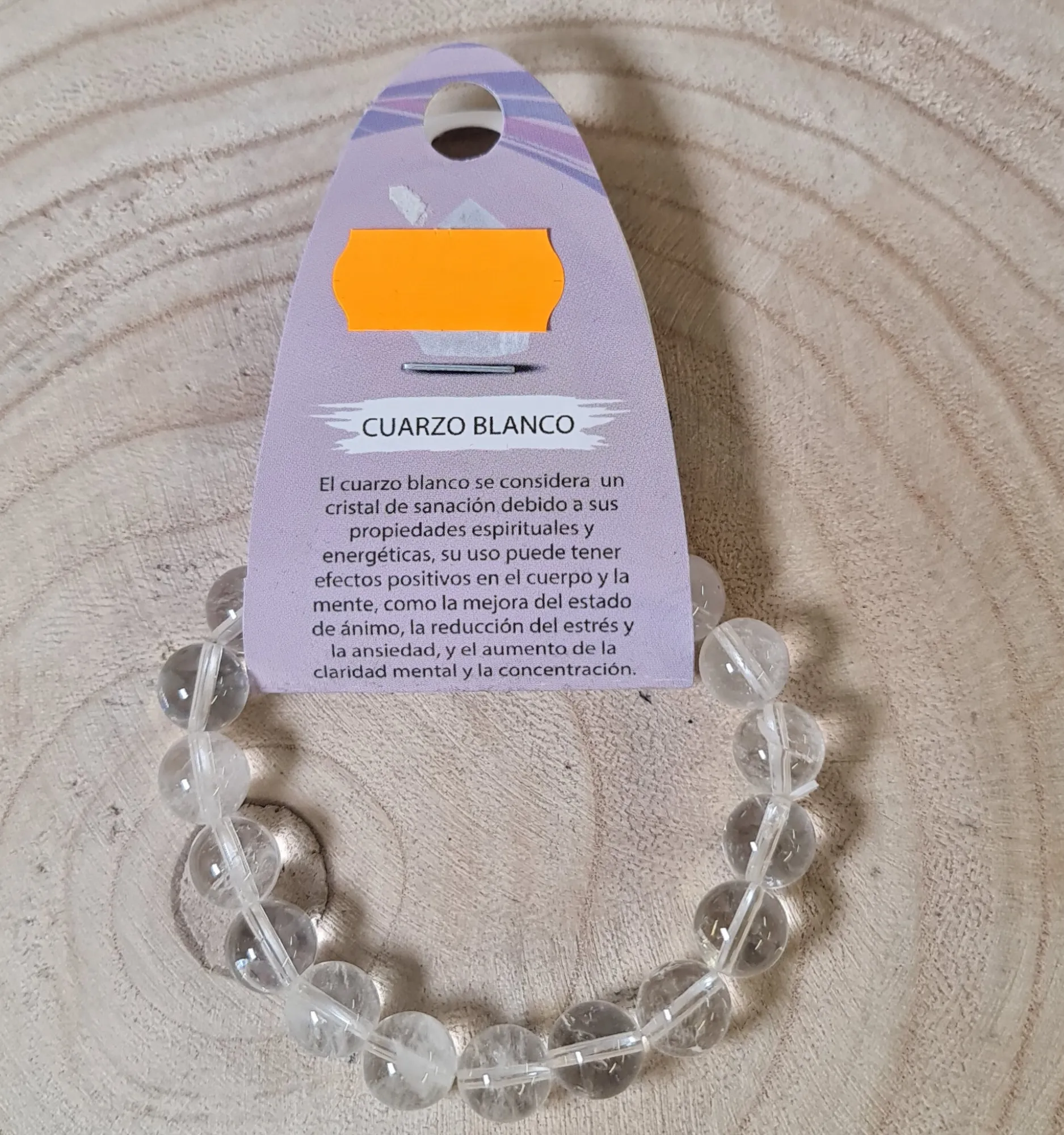 Pulsera cuarzo blanco grande