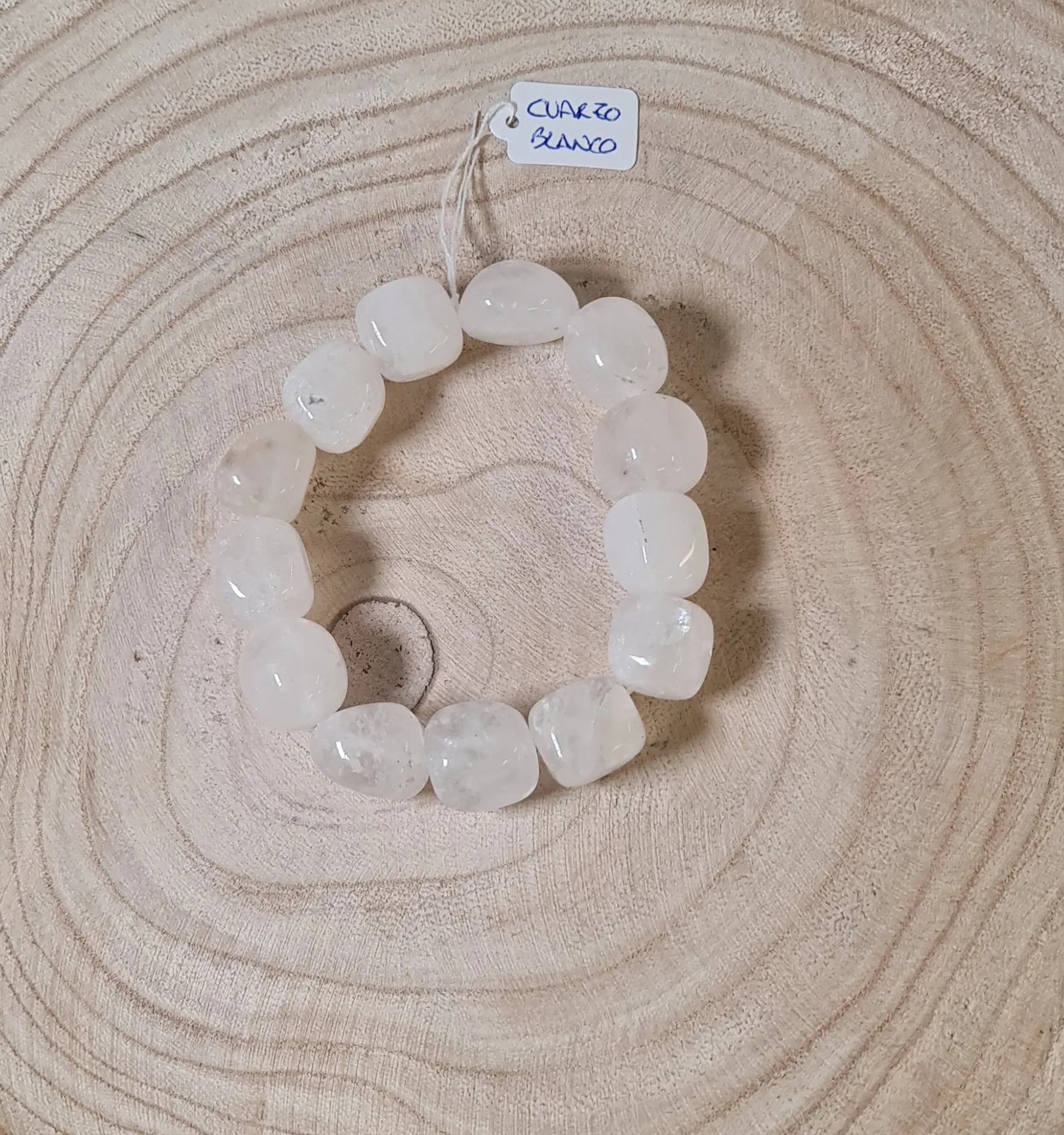 Pulsera cuarzo blanco piedras
