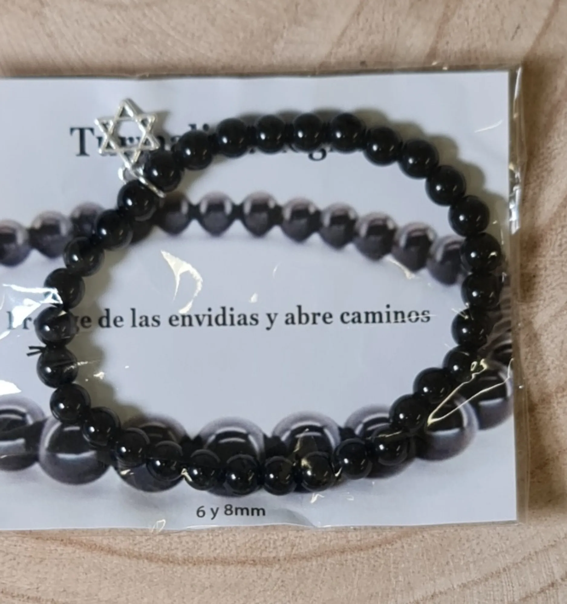 Pulsera de Turmalina con Estrella de David