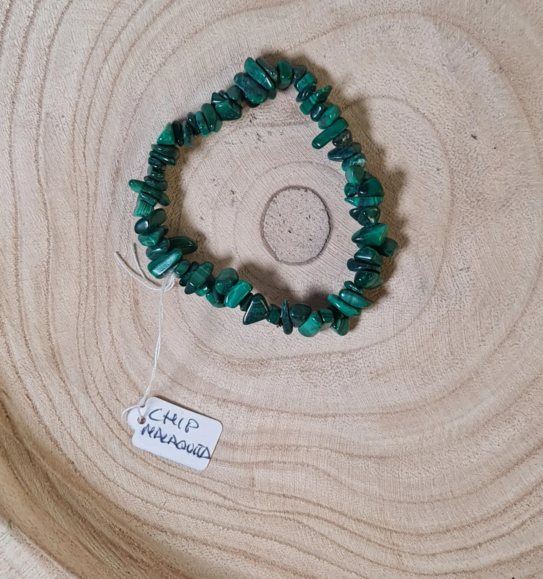 Pulsera malaquita chips