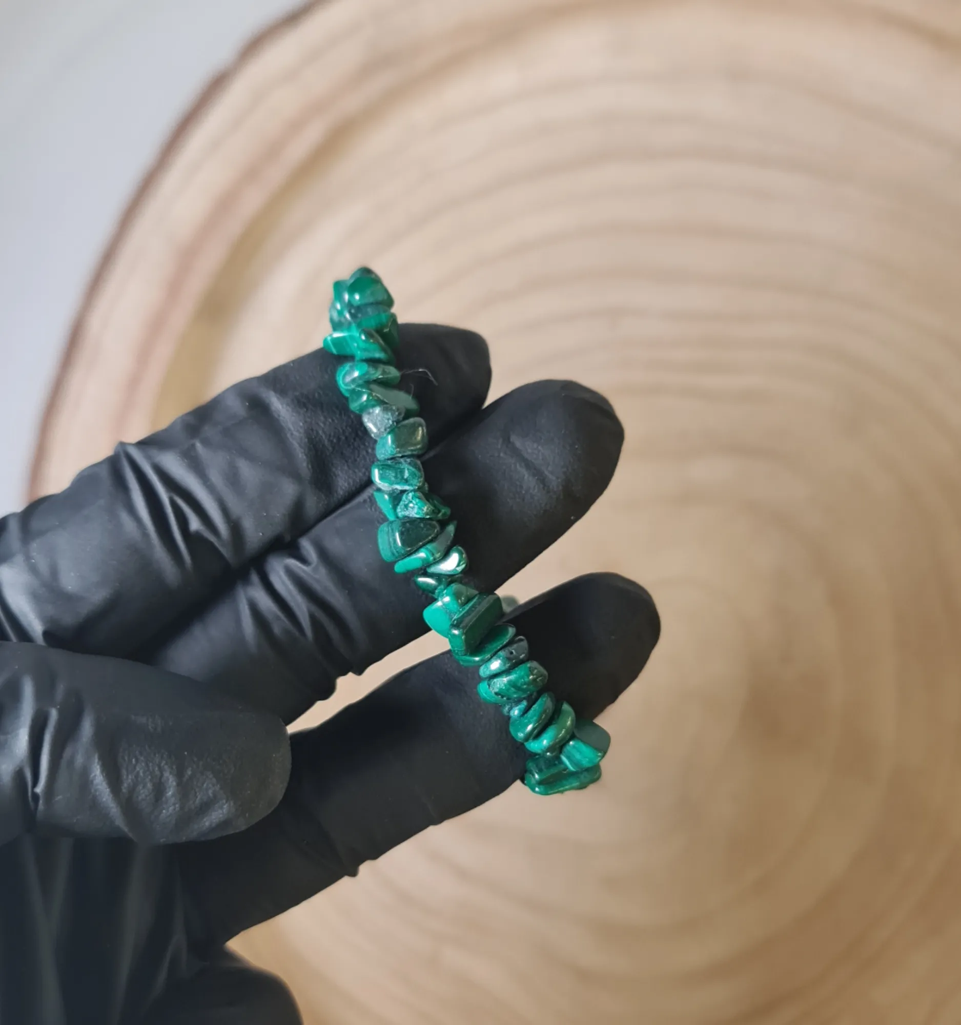 Pulsera malaquita chips