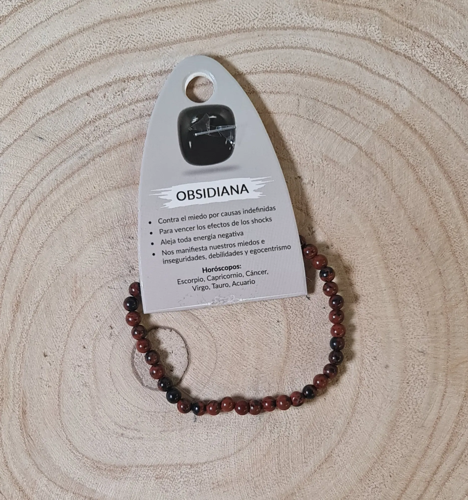 Pulsera obsidiana pulida