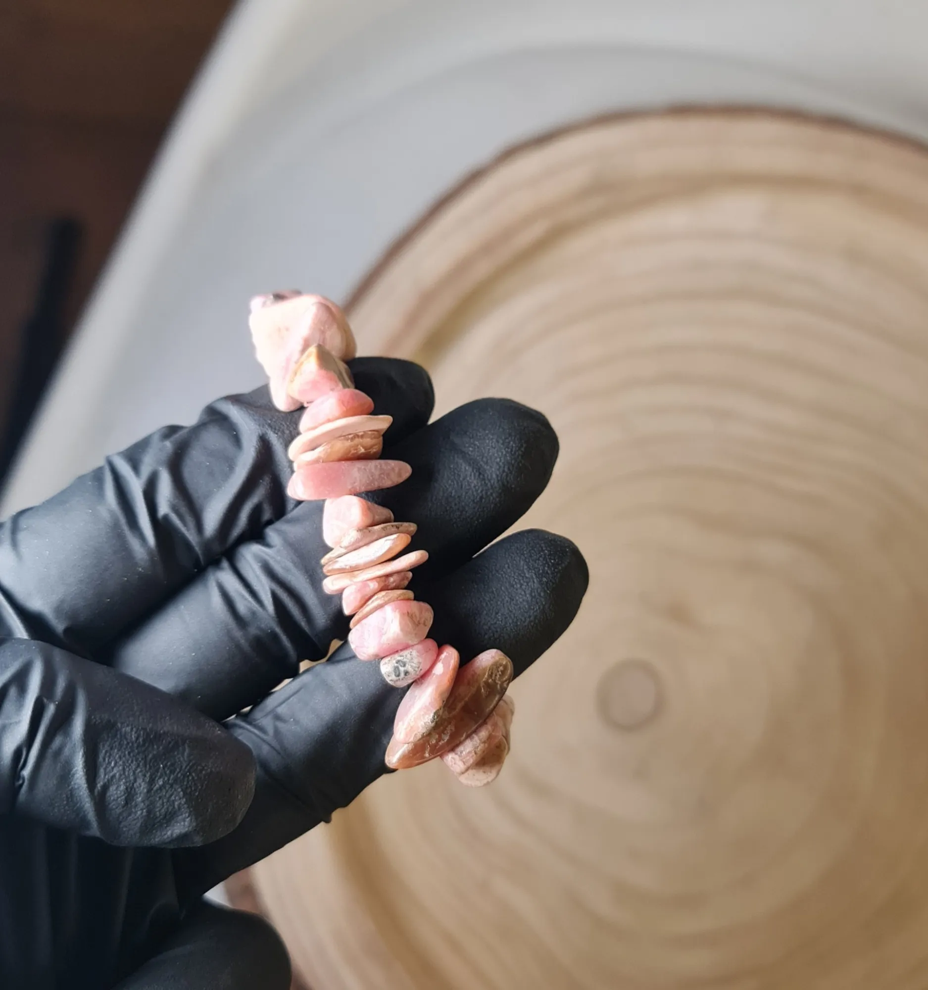 Pulsera rodocrosita chips