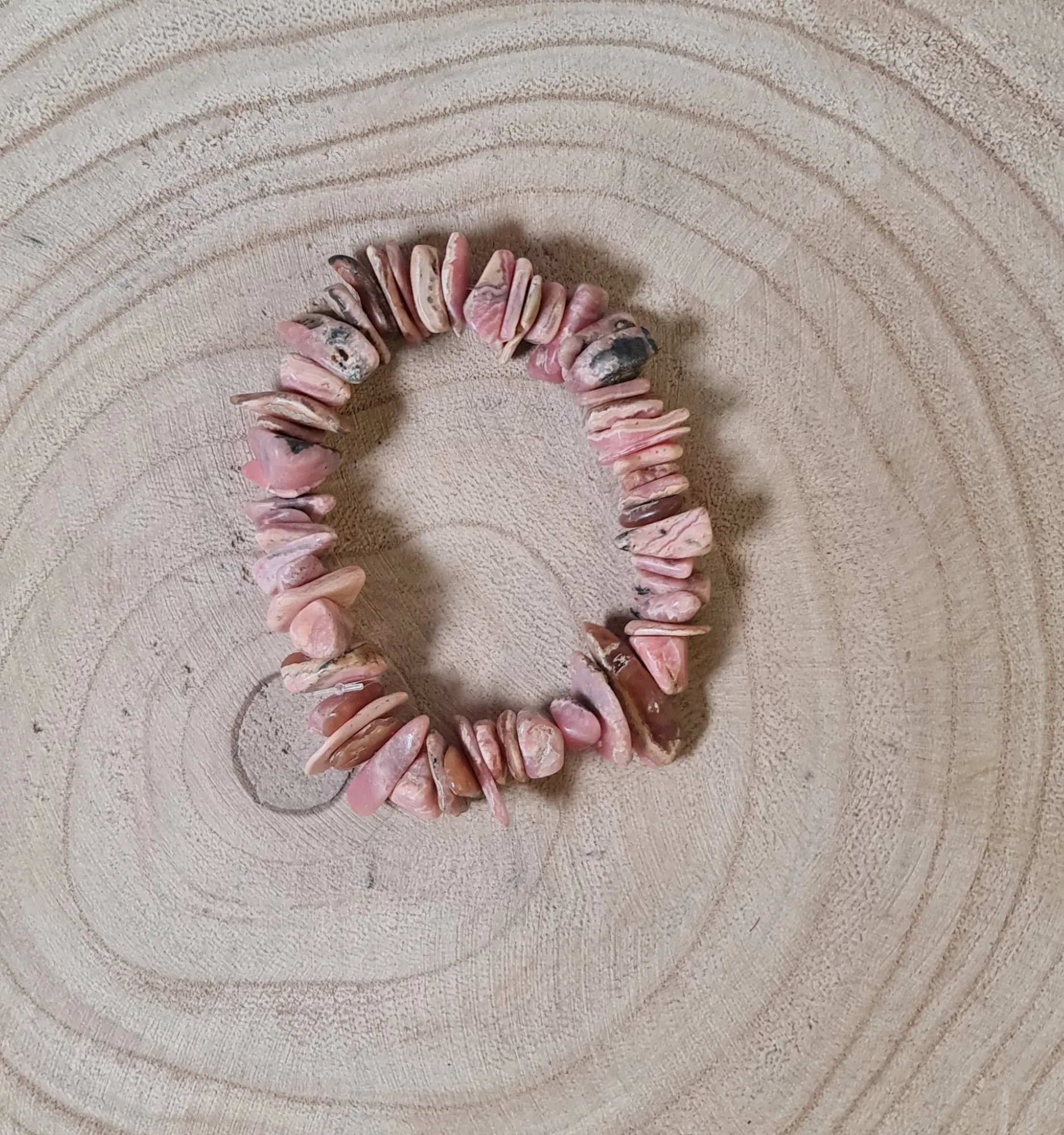 Pulsera rodocrosita chips