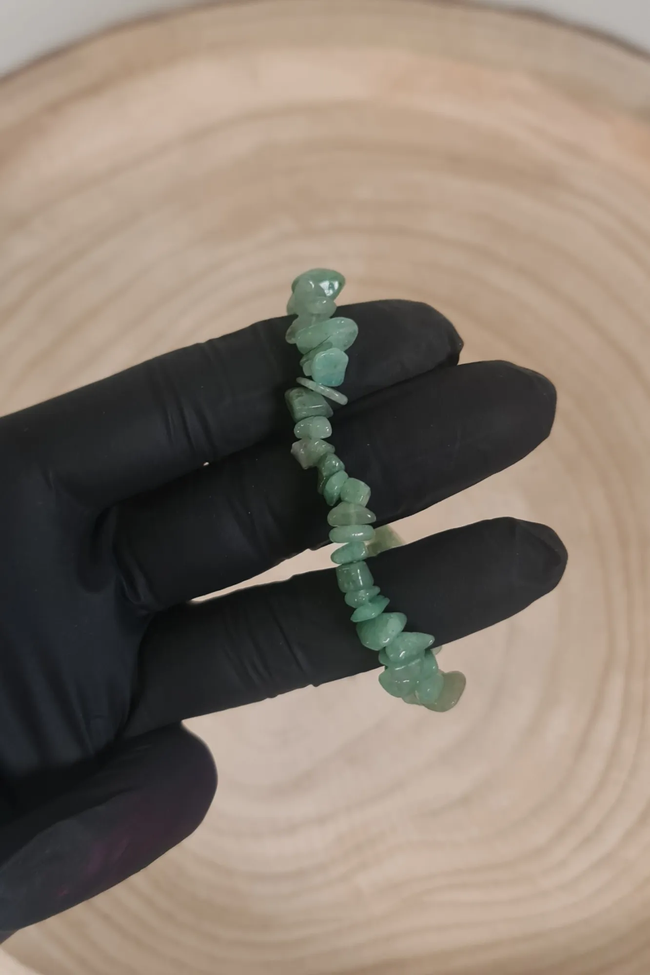 Pulsera cuarzo verde chips