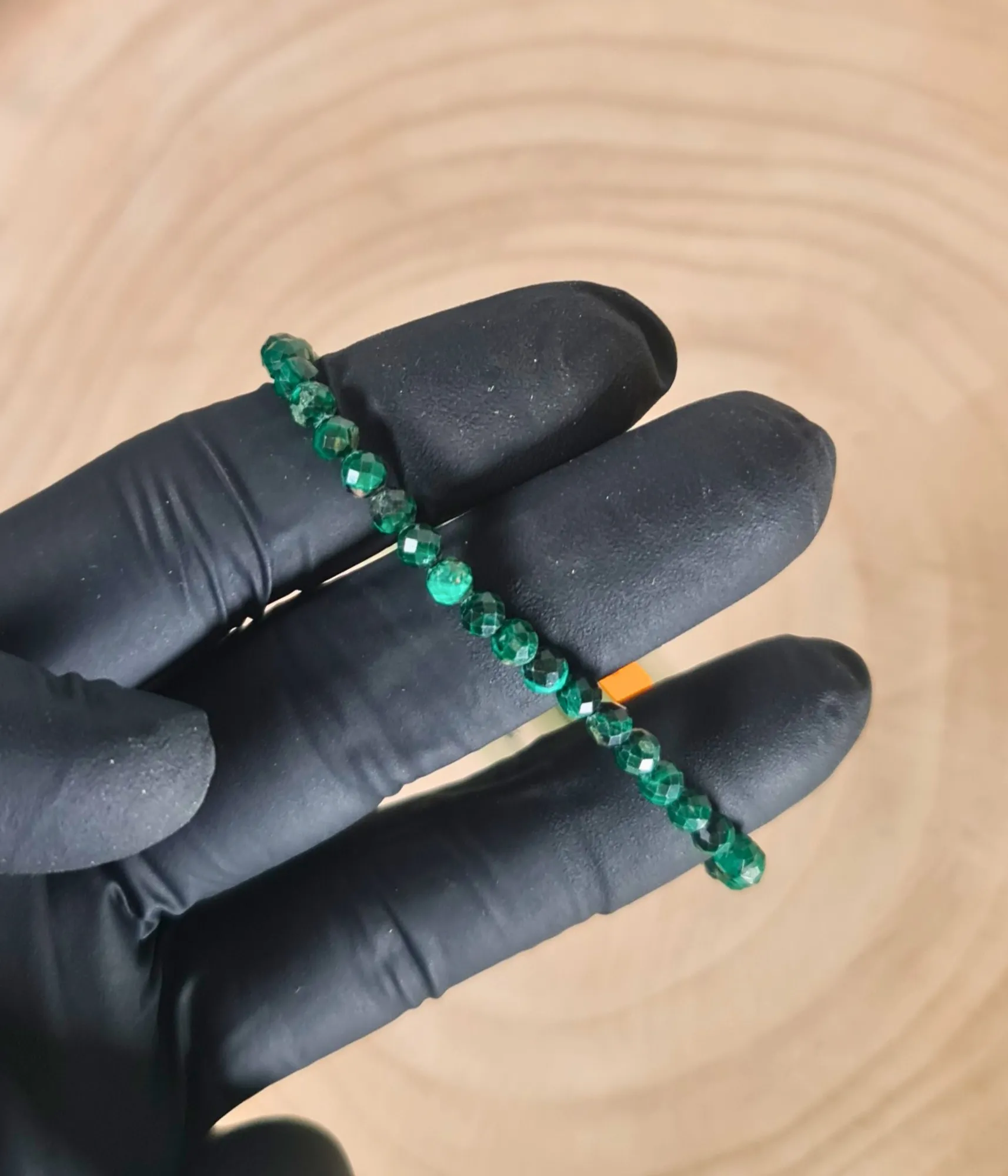 Pulsera Malaquita Facetada 4mm