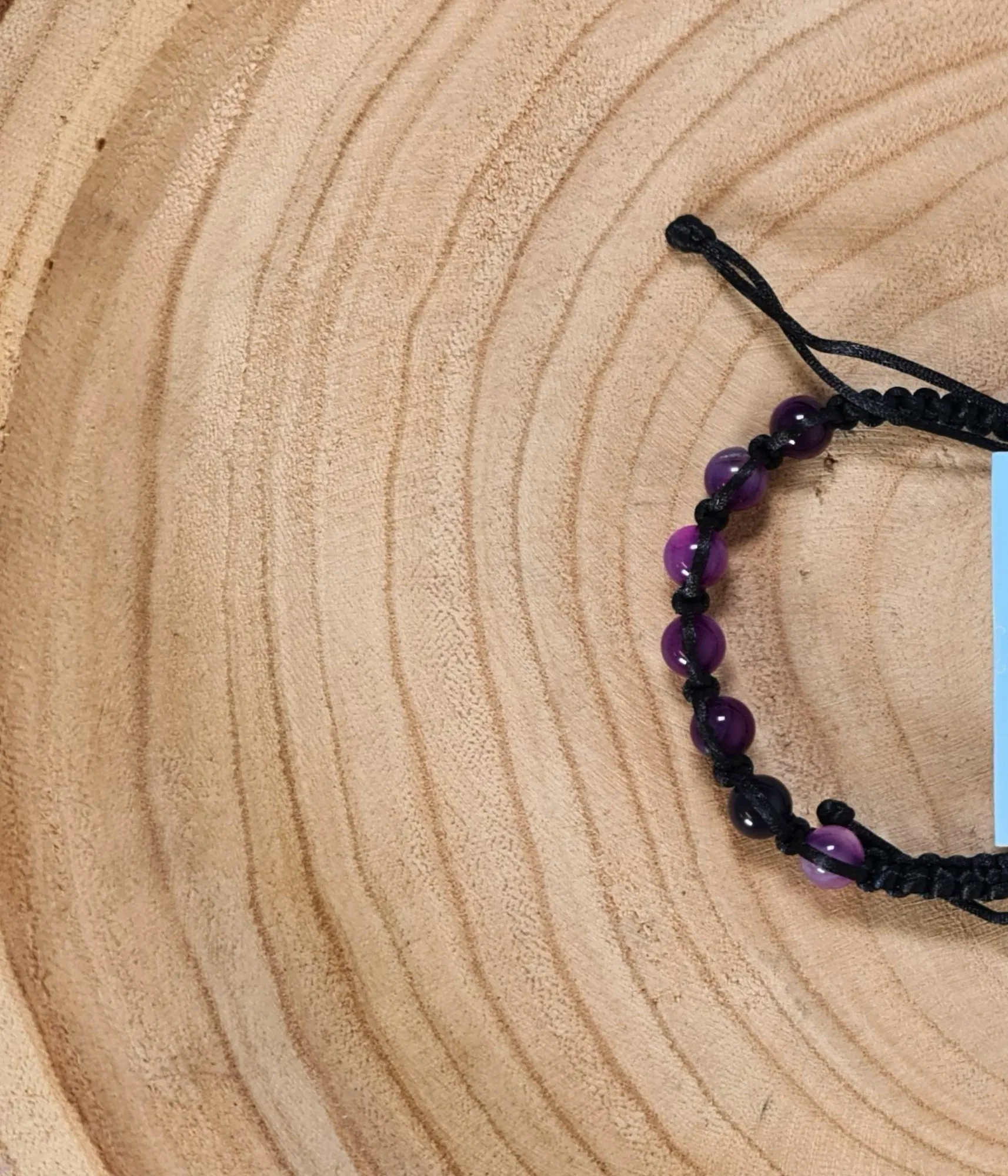 Pulsera Ágata Morada Macramé 8mm