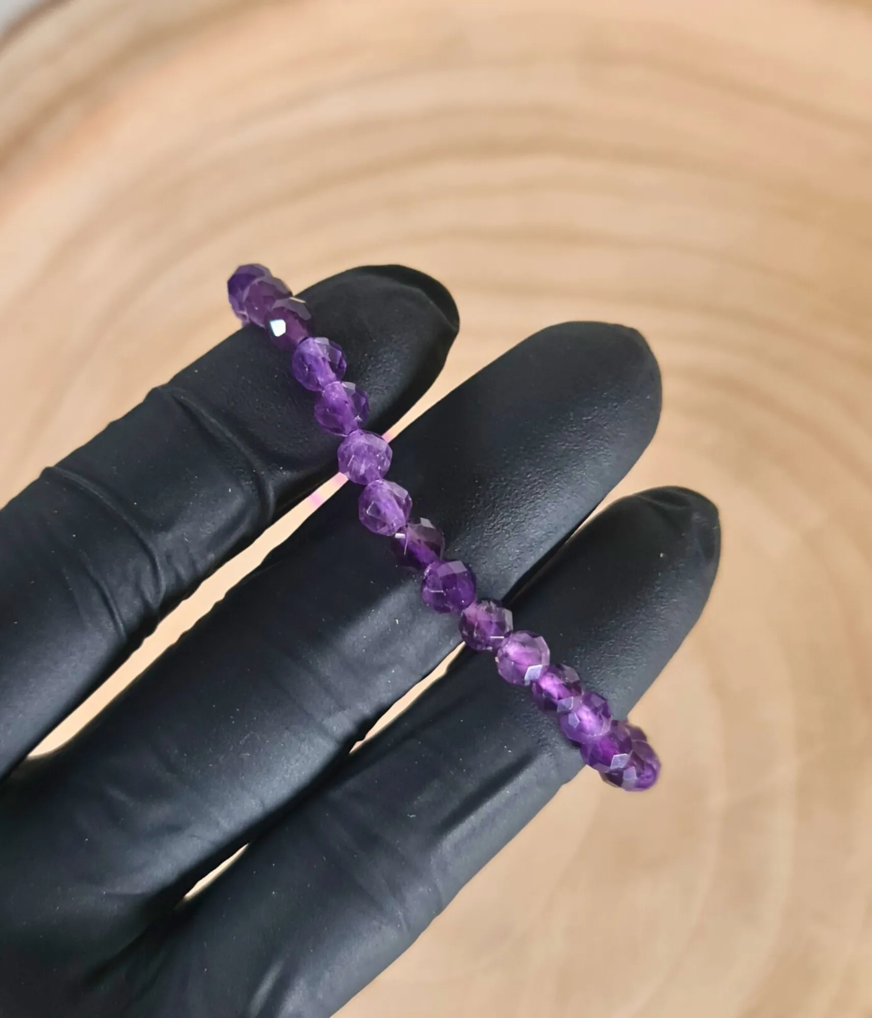 Pulsera Amatista Facetada 6mm