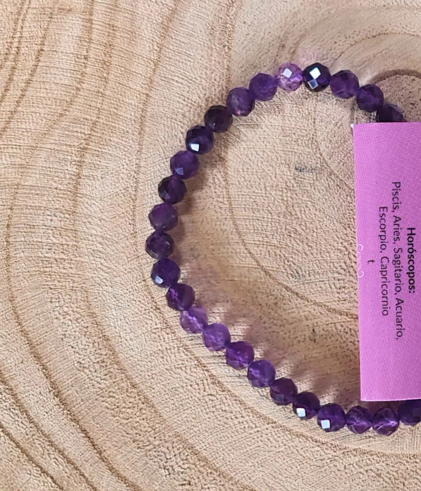 Pulsera Amatista Facetada 6mm